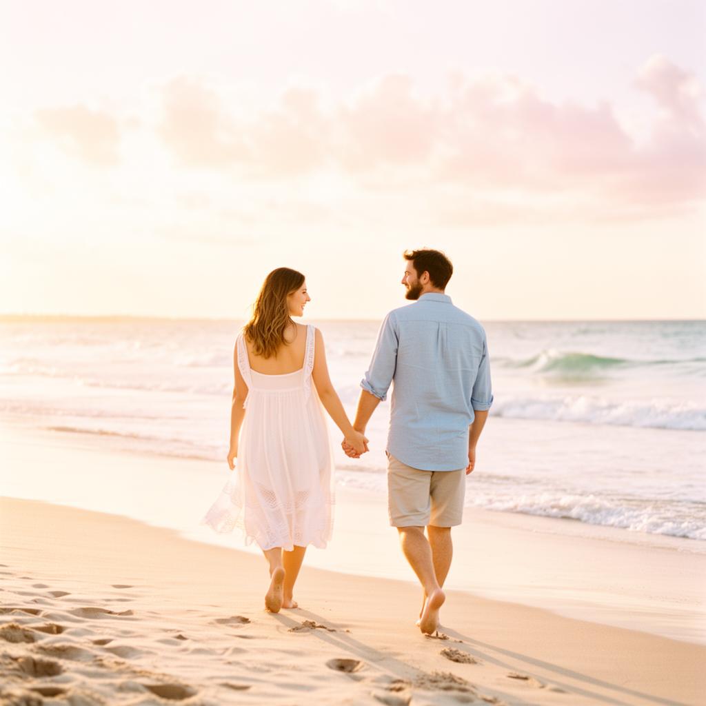 Happy couple enjoying a warm moment together